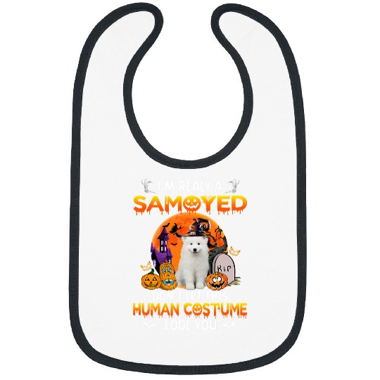 Samoyed Pet Funny Samoyed Dog Halloween Costume for Men Women Kids Bibs
