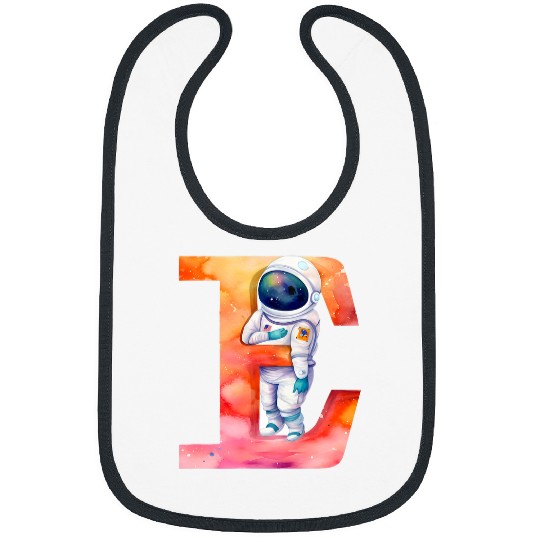 Astronaut Job Space Astronaut Letter E Name Monogram Initial Galaxy Planet Bibs