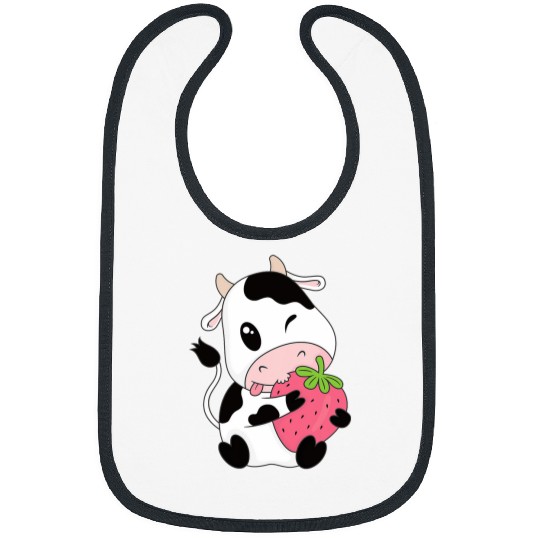 Cow Pet Cute Strawberry Cow Print Kawaii Aesthetic Animal Bibs