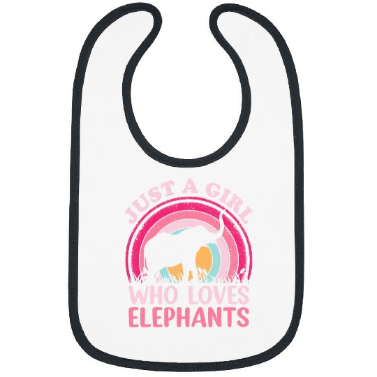 Elephant Mammal Retro Elephant Lover Just A Girl Who Loves Elephants Elephants Bibs