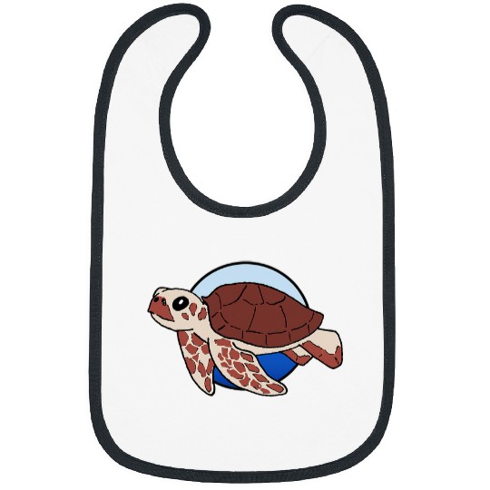 Turtle Pet Cartoon Sea Turtle for Animal Lovers and Enthusiasts Bibs