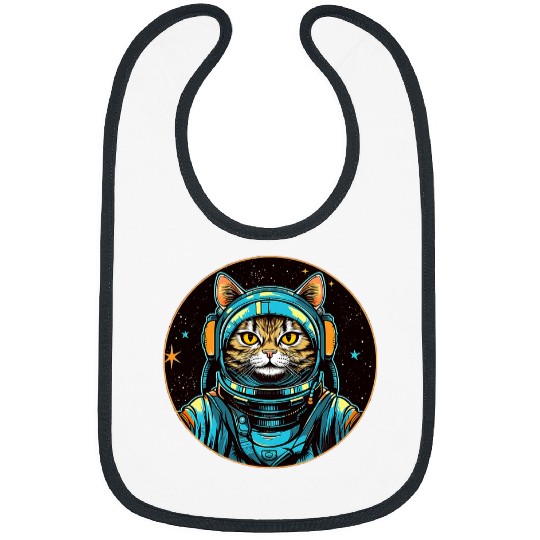 Astronaut Job Space Cat Funny Galaxy Astronaut Cats Cosmic Kitten Bibs