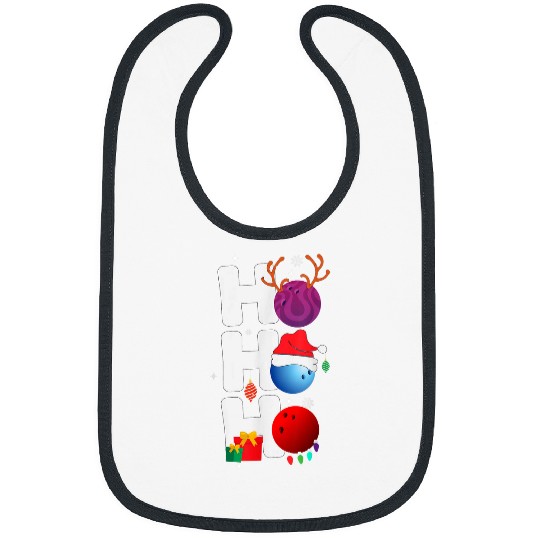 Sport Bowling Christmas Funny Ho Ho Ho bowling Santa Lover Bibs