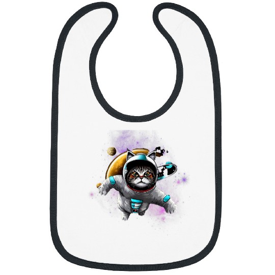 Astronaut Job Space Cat Galaxy Astronaut Cat Starry Sky Space Cat Bibs