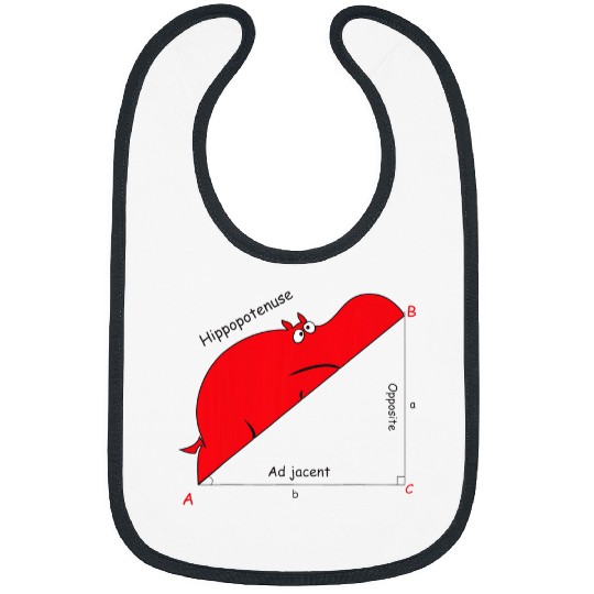 Hippo Pet Hippopotenuse Hippopotamus Funny Math Geometry Bibs