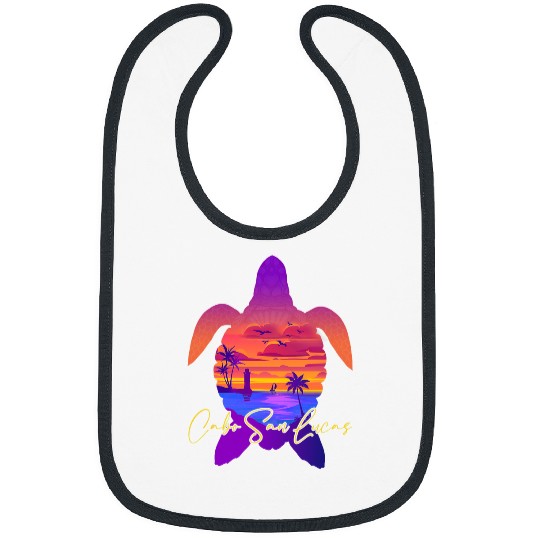 Turtle Pet Cabo San Lucas Sunset Sea Turtle Theme Family Vacation Bibs