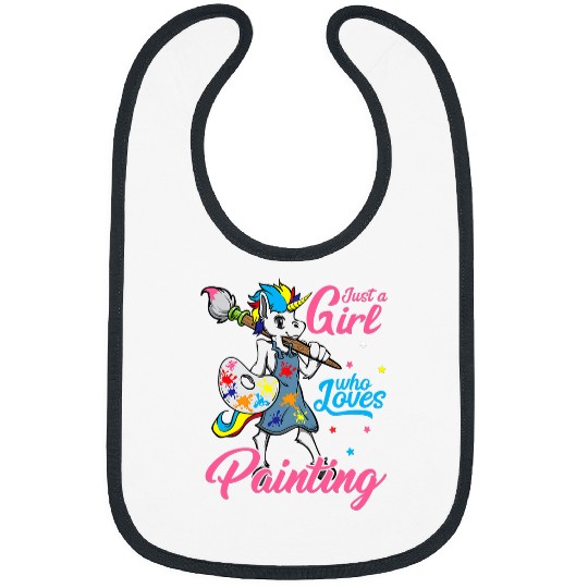 Unicorn Pet Girl Who Loves Painting Unicorn Artist Painter Art Bibs