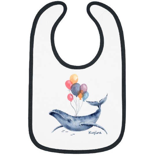 Whale Pet Creatures Balloon Illustration Beautiful Cute Watercolor Hand Painted Sty Bibs