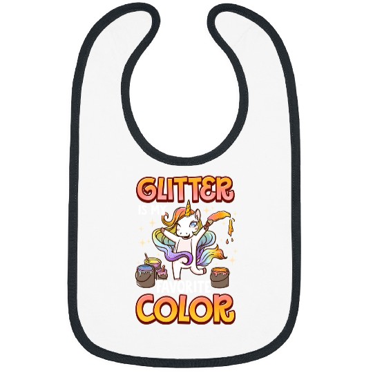 Unicorn Pet Glitter Is My Favorite Color Unicorn Rainbow Paint 349 Bibs