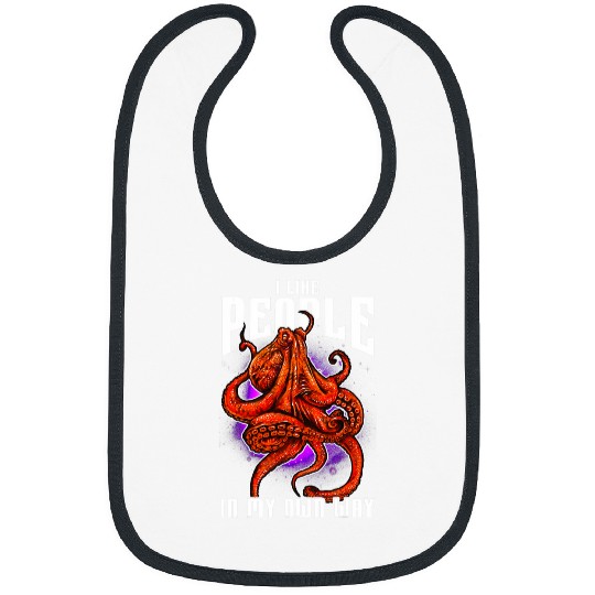 Octopus Pet Red Octopus Sea Monsters Art Design Saying Quote Bibs