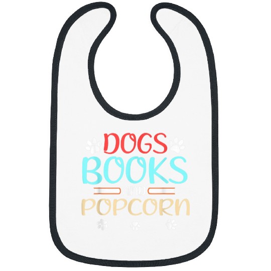 Book Fun Dogs Books and Popcorn 1 Bibs