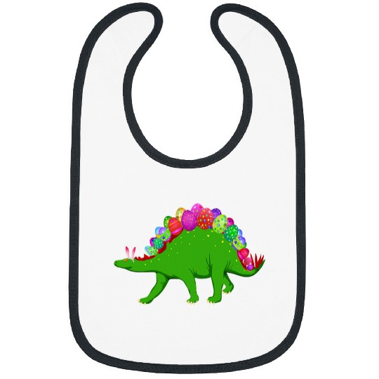 Dinosaur Pet Easter Stegosaurus Bunny Eggs Kids Boys Girls Bibs
