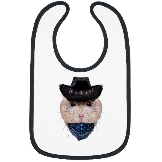 Hamster Pet Pudding Dwarf Hamster in Cowboy Hat and Bandana Bibs