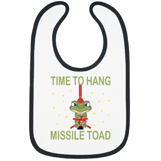 Frog Pet Funny Christmas Pun Festive Mistletoe Frog Toad Distressed 6 Bibs