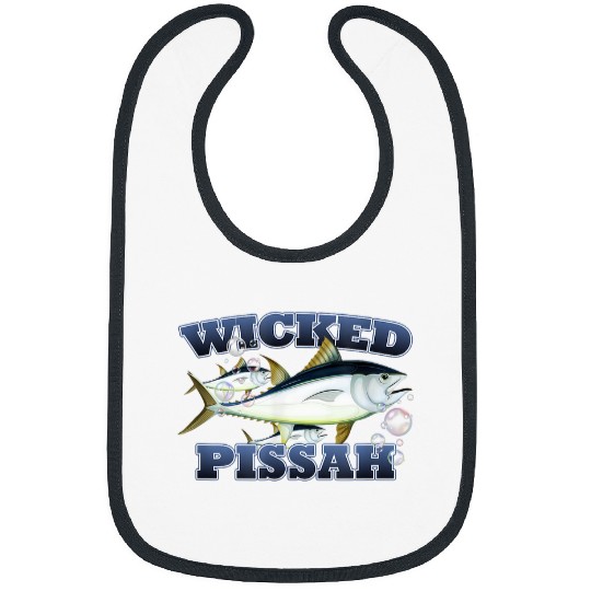 Fishing Fun Wicked Pissah Bluefin Tuna Fish Illustration Fishing Bibs