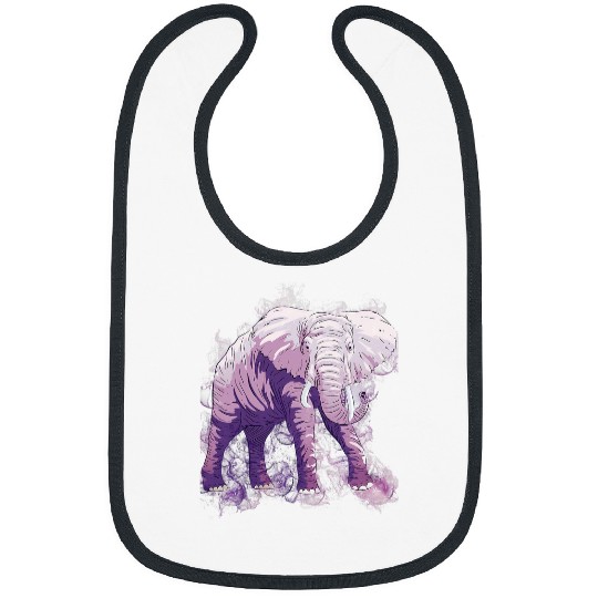 Elephant Mammal Water Splash Art Wild Animal Realistic Bibs