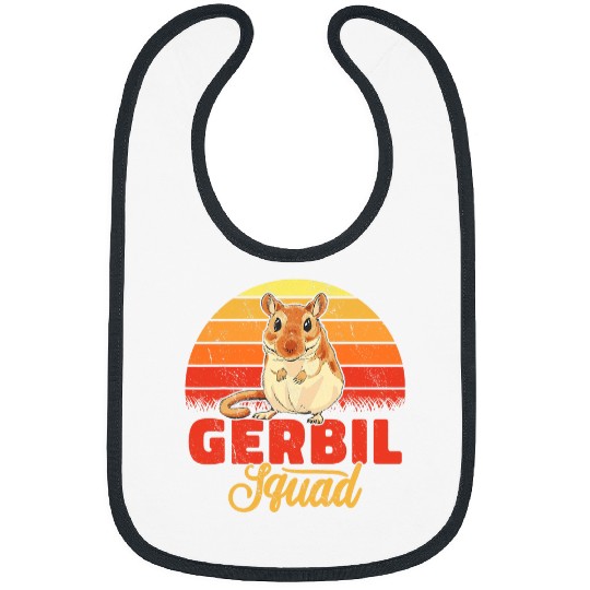 Gerbil Pet Squad pet lover sand rats Gerbillinae retro gerbil Bibs
