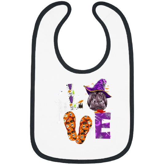 Hippo Pet halloween zookeeper witch hat hippo lover Bibs