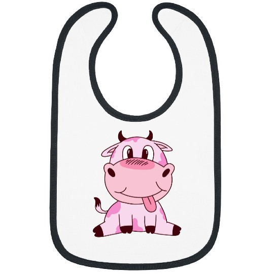 Cow Pet Cute Strawberry Cow Pink Bibs