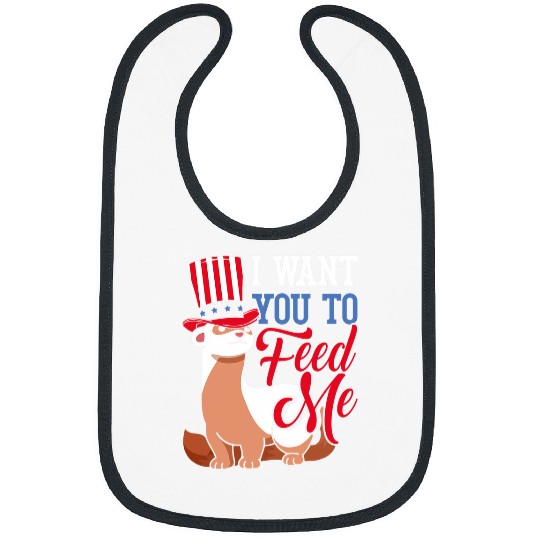 Ferret Pet Feed Ferret US American Flag Ferret Lover Animal Fans Zoo Bibs