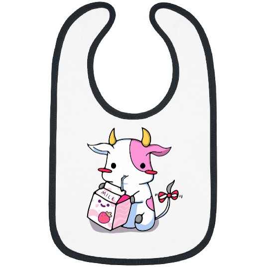 Cow Pet Cute Strawberry Cow Adorable Pink Cow Strawberry Milk Cow Bibs