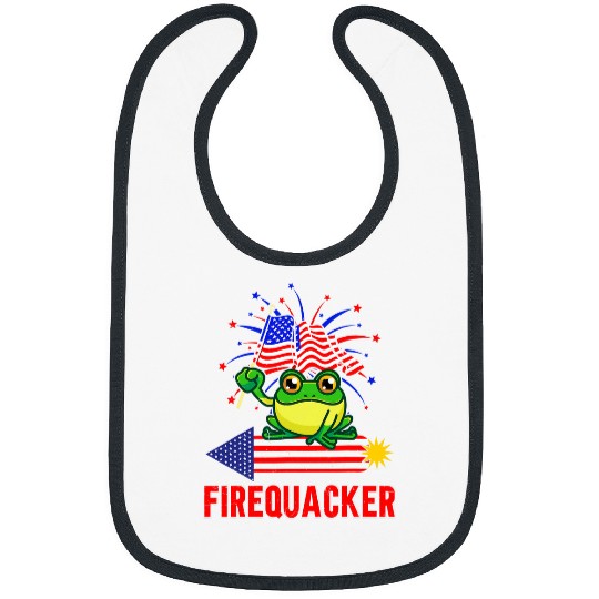 Frog Pet Funny Fourth of July USA Firequacker Bibs