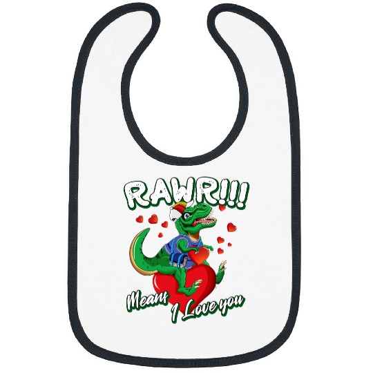 Dinosaur Pet Valentines Kids T rexs RAWR Means I Love You In Dinosaur Boys Bibs