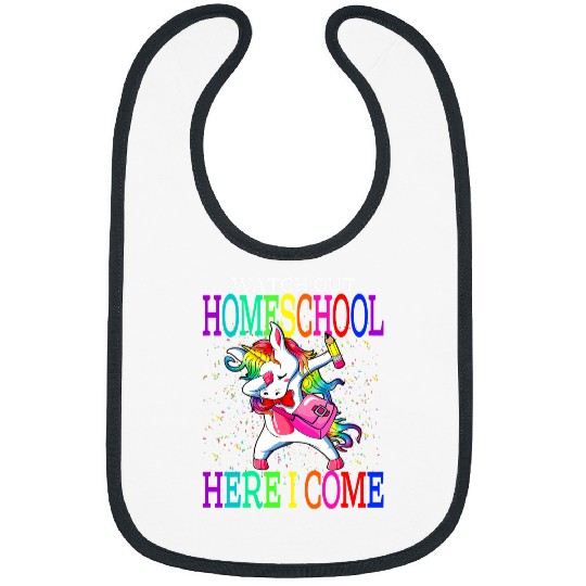 Unicorn Pet Watch Out Homeschool Here I Come Unicorn Back To School Bibs