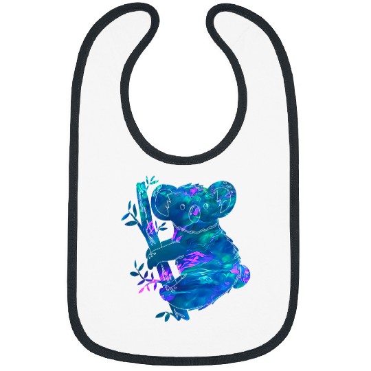 Koala Pet Cyan Blue Violet teal Koala For Animals Lover Bibs