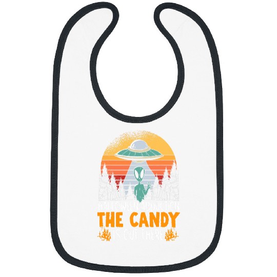 Aliens UFO Halloween Trick Or Treat Extraterrestrial Alien UFO Bibs