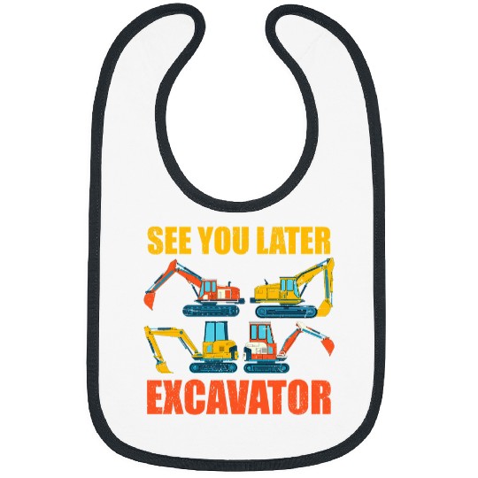 Excavator Fun Digger Vehicle Boys Toddlers Construction Work Excavator 1 Bibs