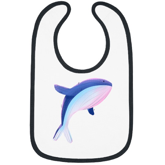 Whale Pet Beautiful Blue Humpback Whale Hand Drawn Ocean Waves Artwork Bibs