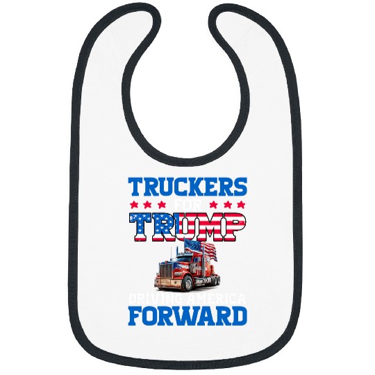 Truck Fun Truckers For Trump President Truck Driver Election Trump Bibs