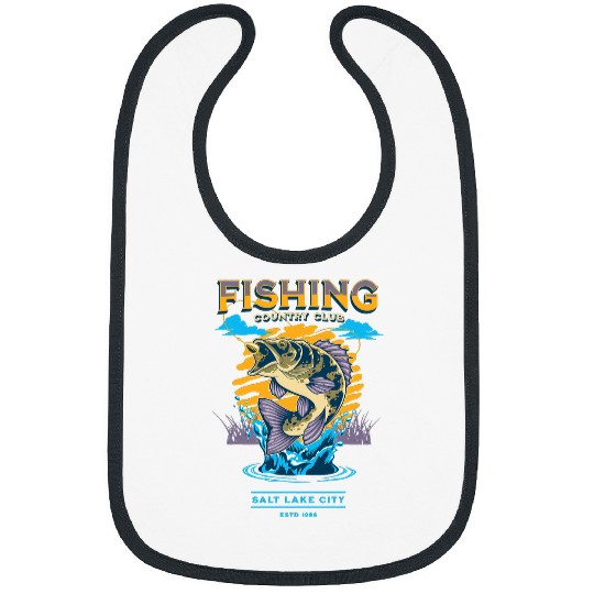 Fishing Fun country club for fisher dads and fathers day Bibs