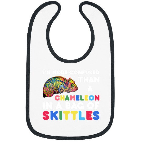 Chameleon Pet Im more confused than a chameleon in a bag of skittles Bibs