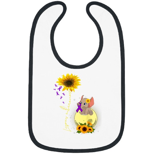 Elephant Mammal Lupus Warrior cute elephant sunflower lupus awareness Bibs