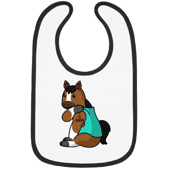 Horse Pet I Love Grandpa Tattoo Horse Grandfather Pet Bibs