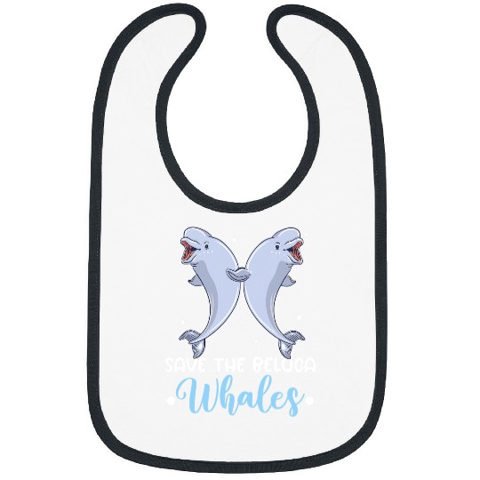 Whale Pet Beluga Whale White Habitat Ocean Cute Funny Bibs