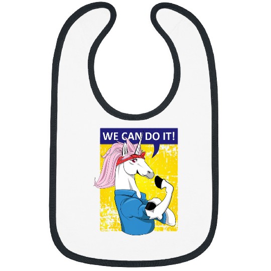Unicorn Pet We can do it Rosie the Riveter Unicorn Gifts Bibs