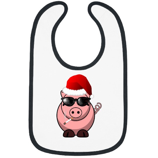 Pig Pet Cute and a bit of a boss Santa Pig for the Holidays Bibs