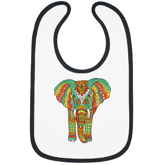 Elephant Mammal Yin Yoga Elephant Mandala Womens Mens Buddhism Meditation Bibs