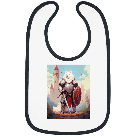 Samoyed Pet Knight Funny Dog Medieval Bibs