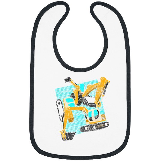 Excavator Fun Construction Work Vehicle Digger Kids Toddlers Bibs