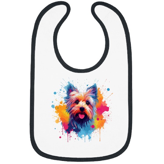 Yorkshire Pet Colorful Dog Splash Art Yorkshire Terrier Bibs