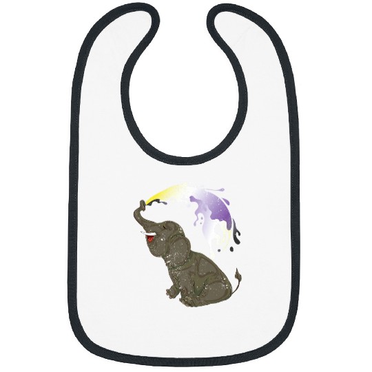 Elephant Mammal LGBT Nonbinary Flag Queer Pride Month LGBT Non Binary Bibs