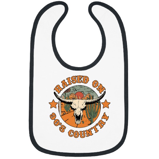 Cow Pet vintages Raised On 90s Country Cow Skull Southern Western 01 Bibs