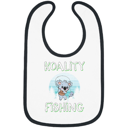 Koala Pet Fishing Funny Outdoors Kids Fishing Memes Koala Puns KOALITY FISHING Bibs
