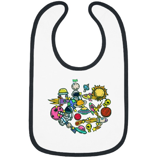 Astronaut Job Space Doodle Astronomy Lover Universe Future Astronaut Bibs