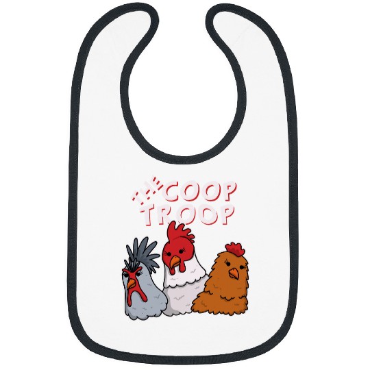 Chicken Pet The Coop Troop Chicken Tee Country Farm Women Girl Bibs
