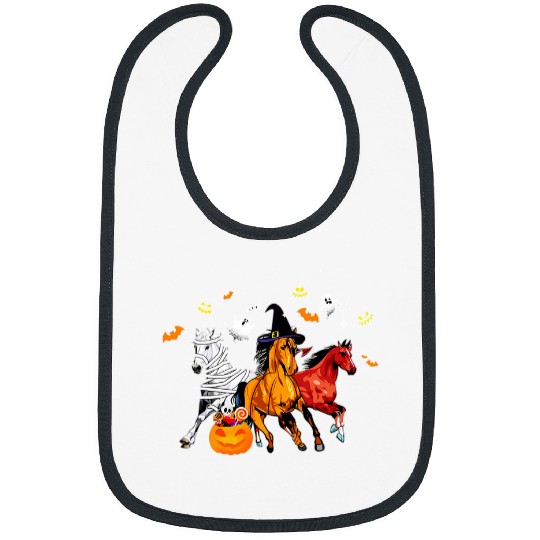 Horse Pet Cute Horse Witch Pumpkin Mummy Halloween horseman cattle Bibs